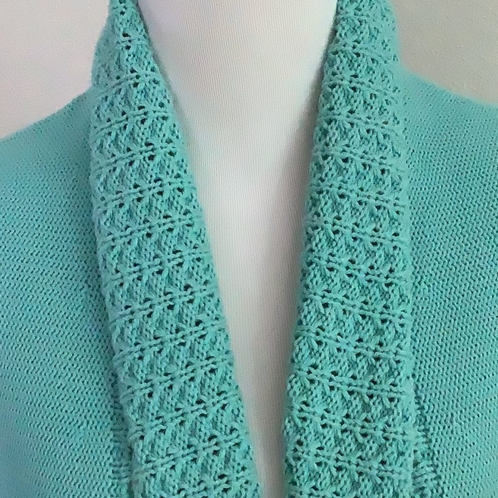 JM Collection - SWEATER Size S Aqua - 100% Cotton - Picture 4 of 9